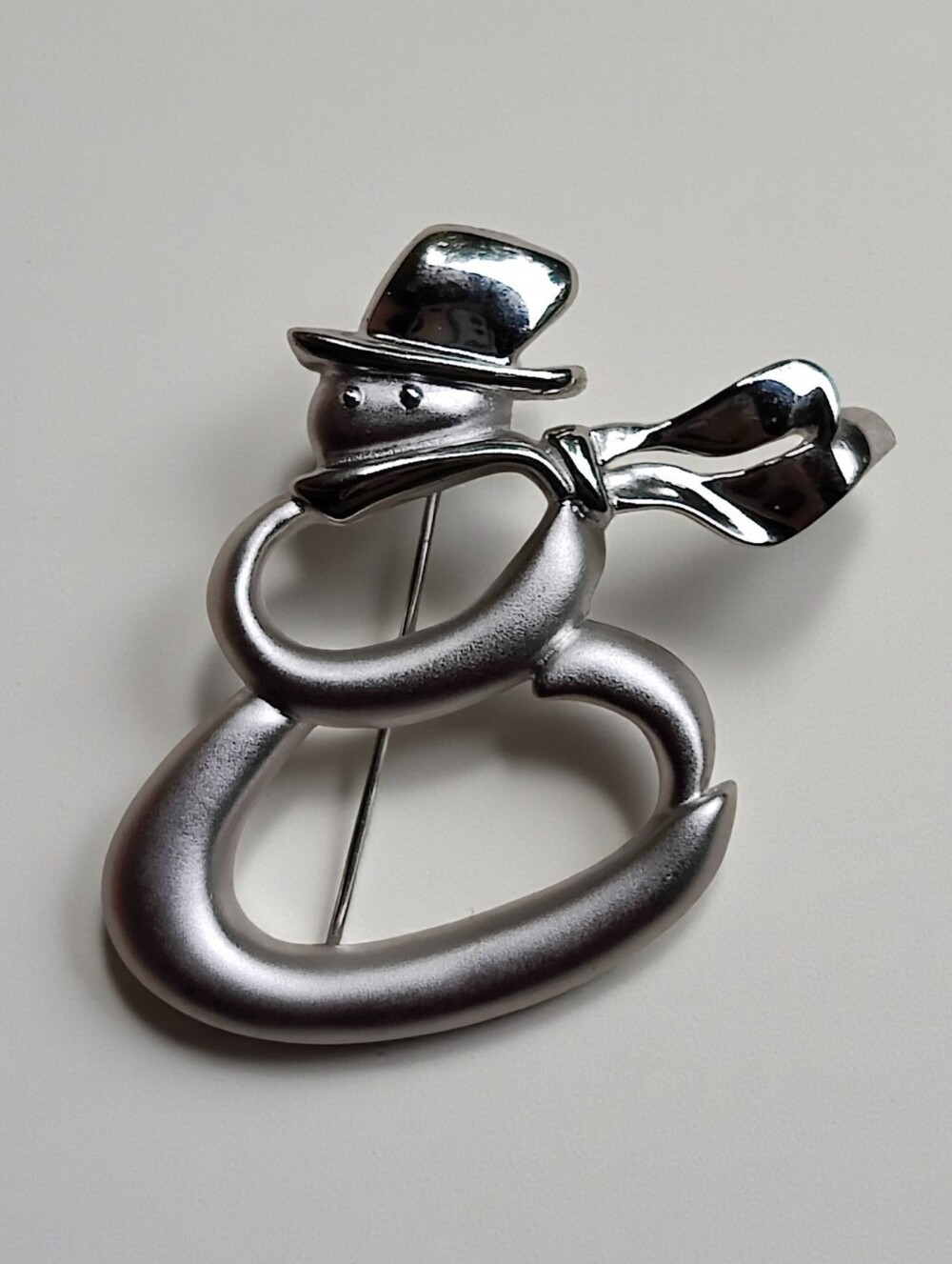 ☃️ Vintage Sterling Designer Snowman Brooch